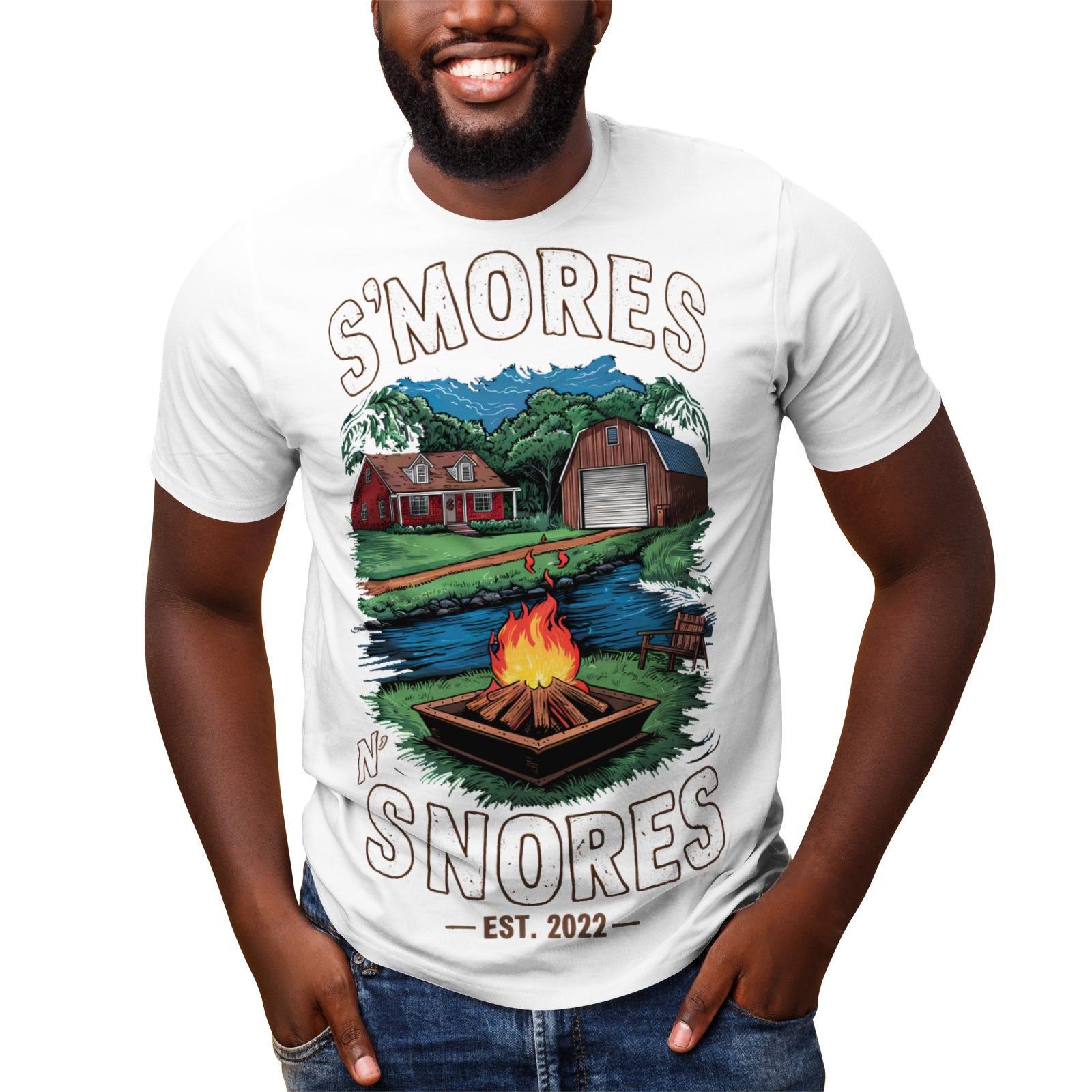 Smores N'Snores Unisex Short Sleeve Crew Neck Cotton Jersey T-Shirt