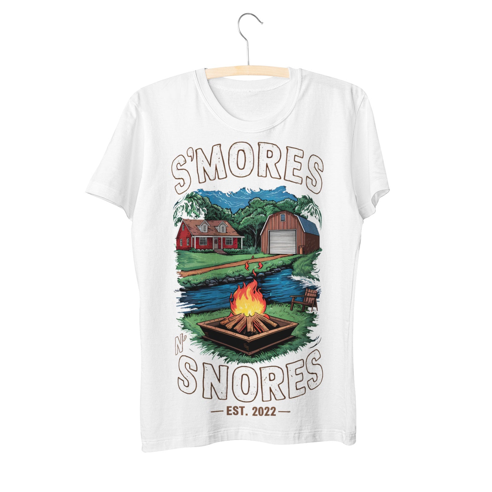 Smores N'Snores Unisex Short Sleeve Crew Neck Cotton Jersey T-Shirt