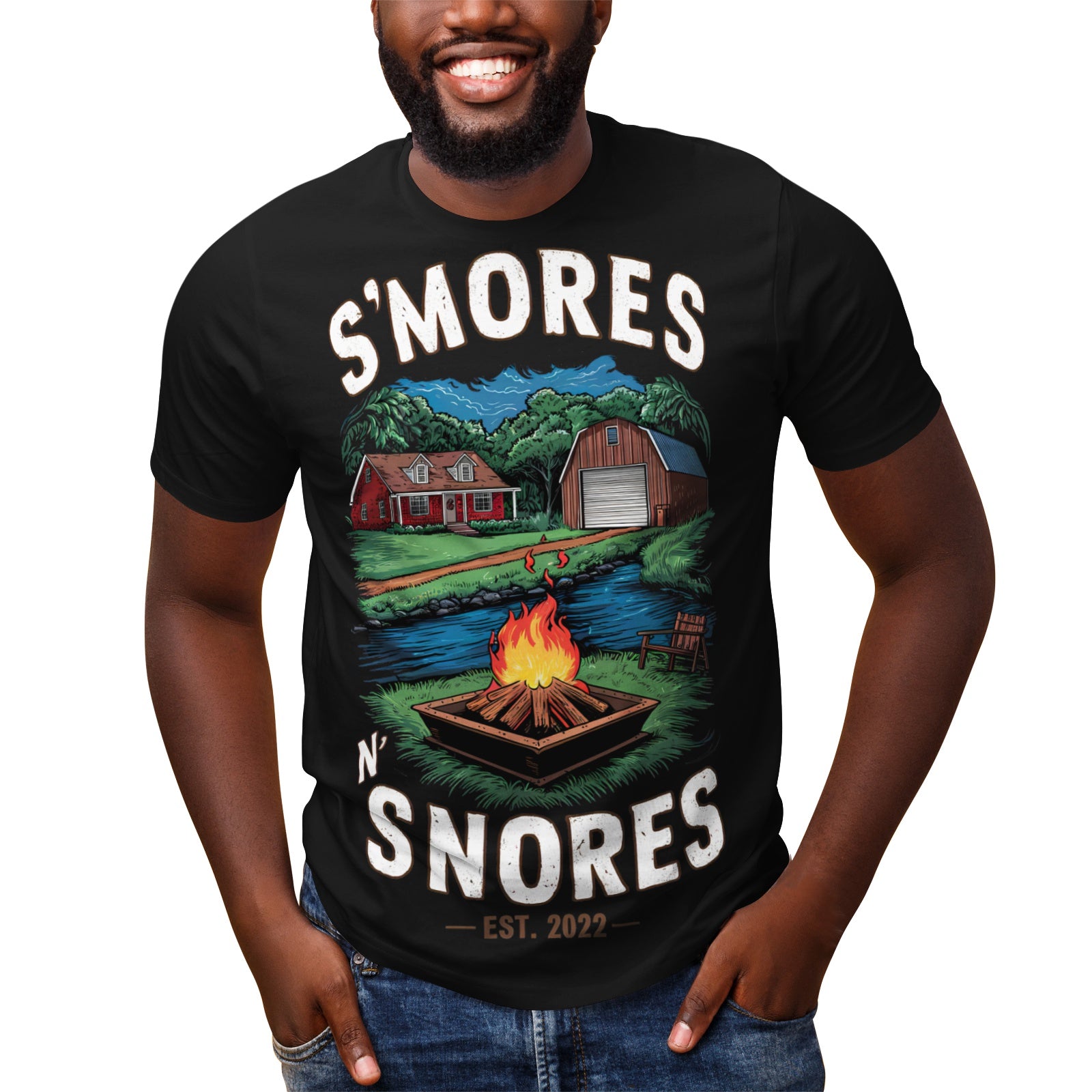 Smores N'Snores Unisex Short Sleeve Crew Neck Cotton Jersey T-Shirt